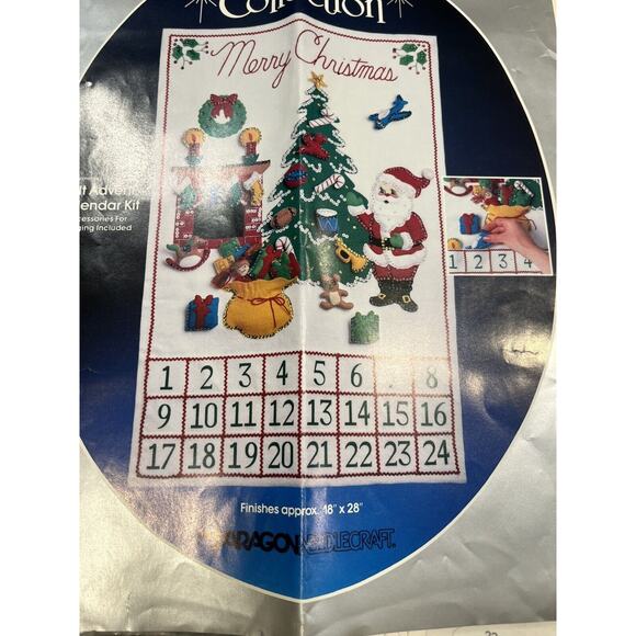 Vtg Christmas Col Jeweled Felt Advent Calendar Kit Paragon 6167 Trimming Tree - Picture 4 of 7